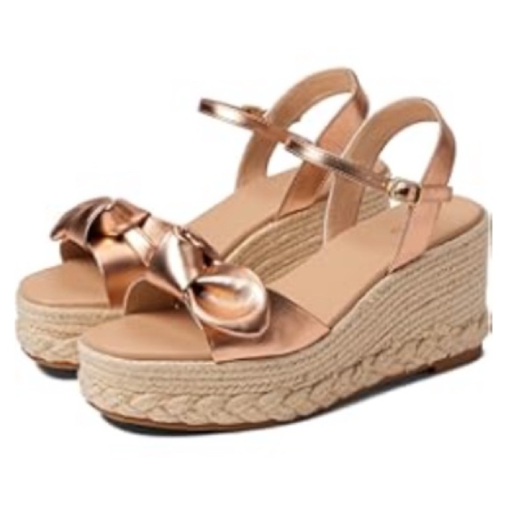 Aldo Macrama Rose Gold Wedge Sandals, Sz 6.5 (EU 37)